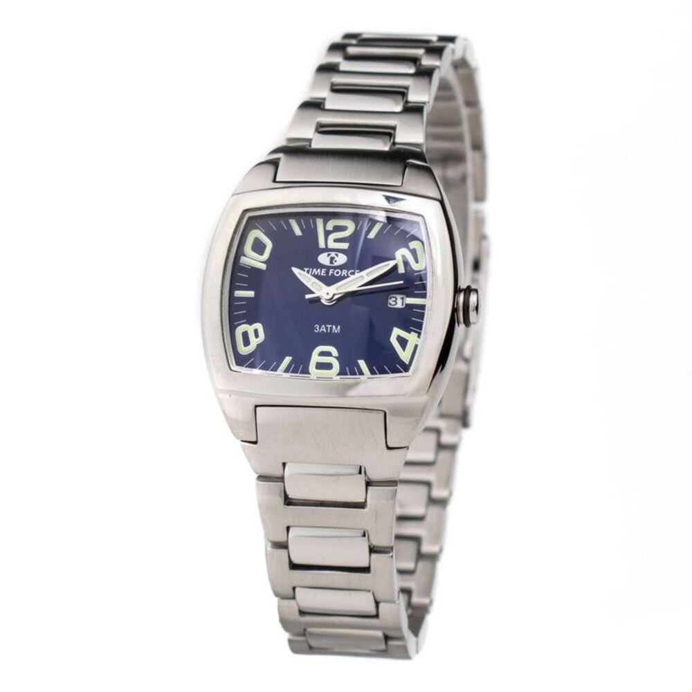 Time Force Analog Wristwatch Date Display Women Silver Watches